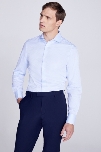 Tailored Fit Sky Dobby Double Cuff Shirt