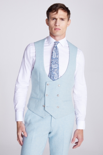 Tailored Fit Light Blue Donegal Waistcoat