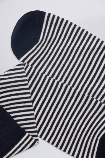 Navy & White Stripe Socks