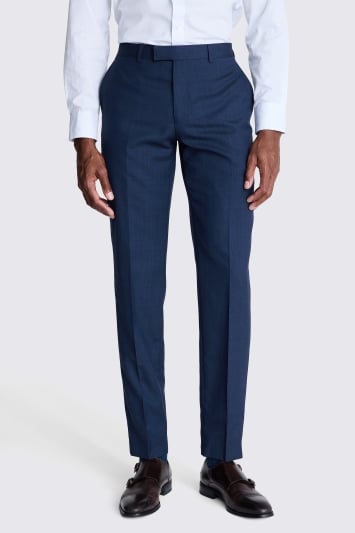 Italian Tailored Fit Blue Half Lined Trousers