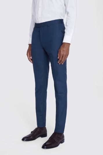 Tailored Fit Blue Half Lined Trousers