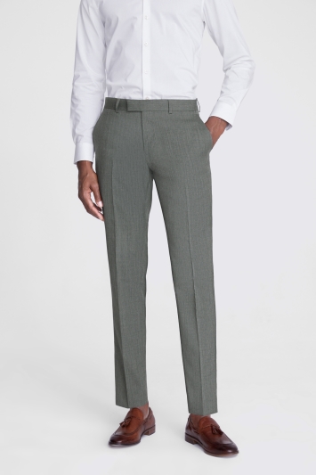 Italian Tailored Fit Sage Half Lined Trousers