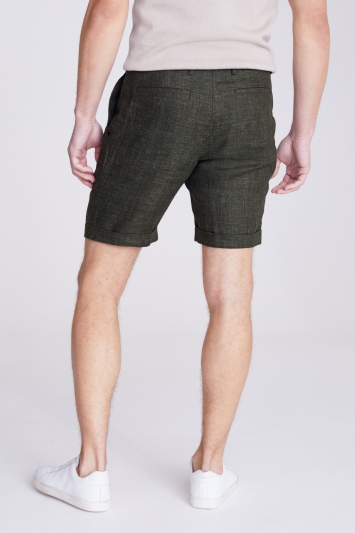 Khaki Linen Casual Shorts