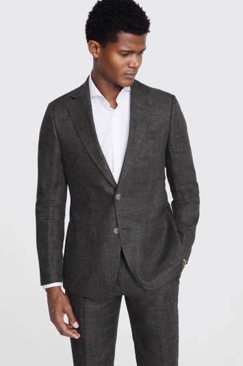 Tailored Fit Khaki Linen Jacket