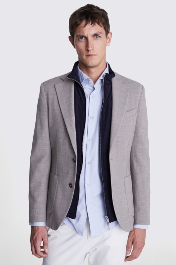 Casual Taupe Hopsack Hoxton Jacket