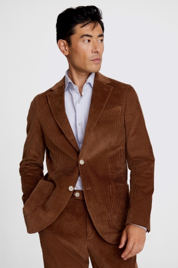 Tailored Fit Copper Corduroy Jacket