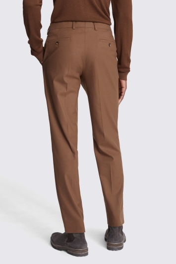 Slim Fit Copper Flannel Trousers
