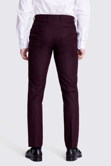 Tailored Fit Claret Flannel Trousers