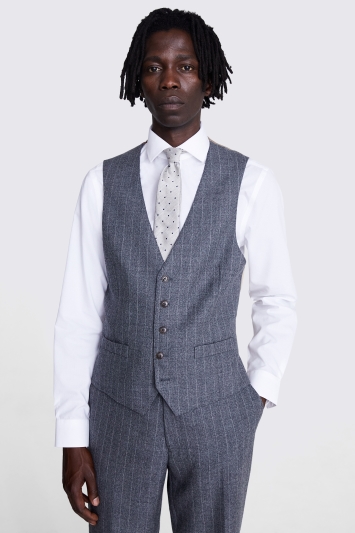 Regular Fit Grey Stripe Waistcoat