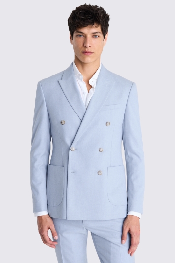 Slim Fit Light Blue Flannel Jacket