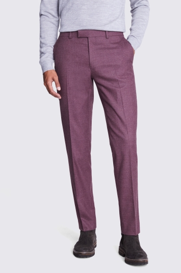 Slim Mulberry Flannel Trousers