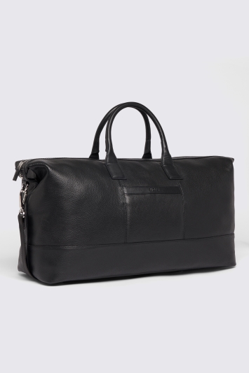 Black Grained Leather Holdall