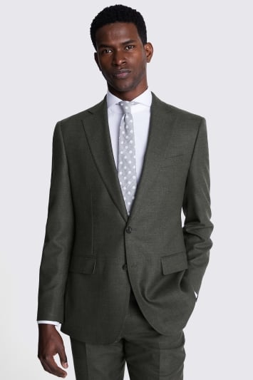 Tailored Fit Army Green Performance Suit Jacket