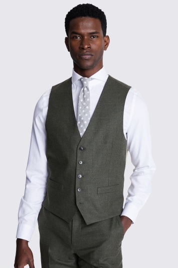 Tailored Fit Army Green Performance Waistcoat