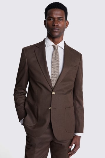 Tailored Fit Copper Flannel Suit Jacket