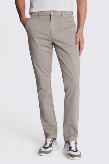Tailored Fit Dark Taupe Stretch Chinos