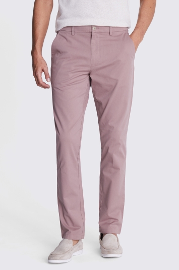 Tailored Fit Dusty Pink Stretch Chinos
