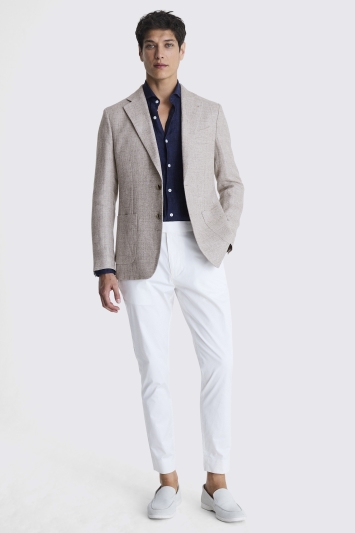 ERMENEGILDO ZEGNA CLOTH MEN'S ERMENEGILDO ZEGNA CLOTH ITALIAN TAILORED FIT TAUPE JACKET