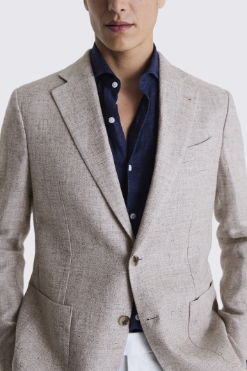 ERMENEGILDO ZEGNA CLOTH MEN'S ERMENEGILDO ZEGNA CLOTH ITALIAN TAILORED FIT TAUPE JACKET