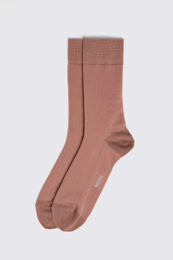 Dusty Pink Herringbone Socks