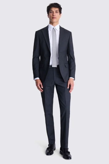 Moss Custom Made Charcoal Stretch Suit In Grey
