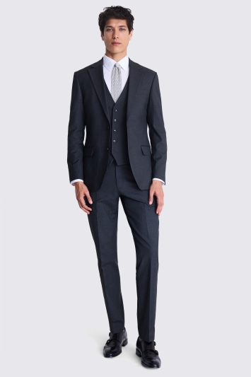 Moss Custom Made Charcoal Stretch Suit In Grey