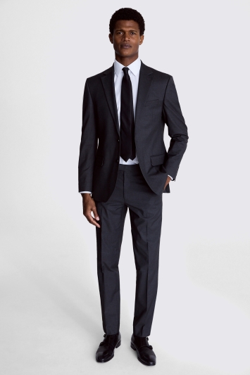 Moss Custom Made Charcoal Stretch Suit In Grey