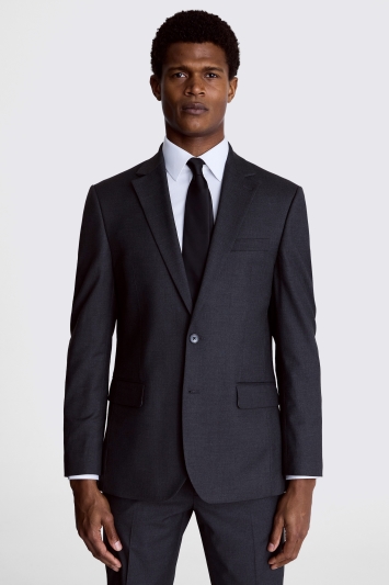 Moss Custom Made  Charcoal Stretch Suit In Grey