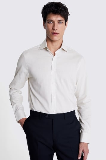 Tailored Fit Neutral Melange Shirt