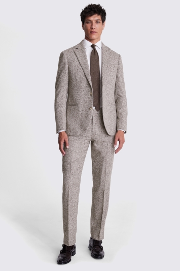 Moss Custom Made Taupe Donegal Suit In Beige