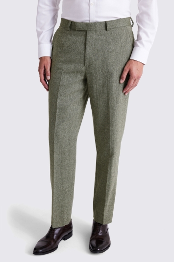 Moss Custom Made Sage Herringbone Suit In Green