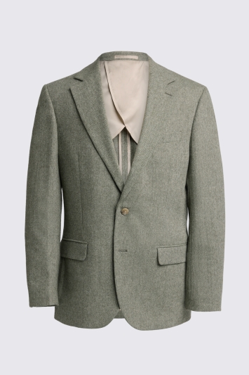 Moss Custom Made Sage Herringbone Suit In Green