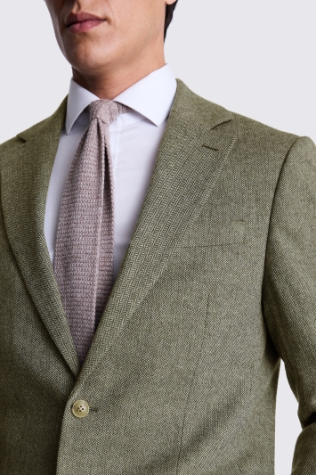 Moss Custom Made Sage Herringbone Suit In Green