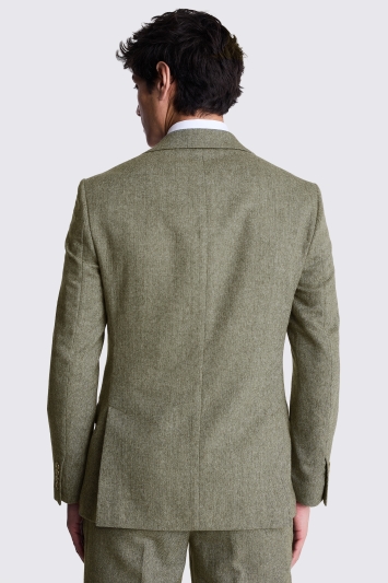 Moss Custom Made Sage Herringbone Suit In Green