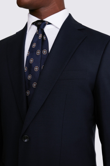 Moss Custom Made Navy Performance Suit In Blue