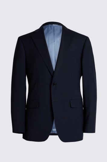 Moss Custom Made Navy Performance Suit In Blue