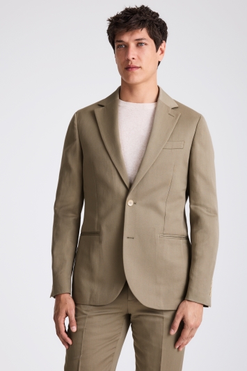 Moss Custom Made Sage Linen Suit In Green