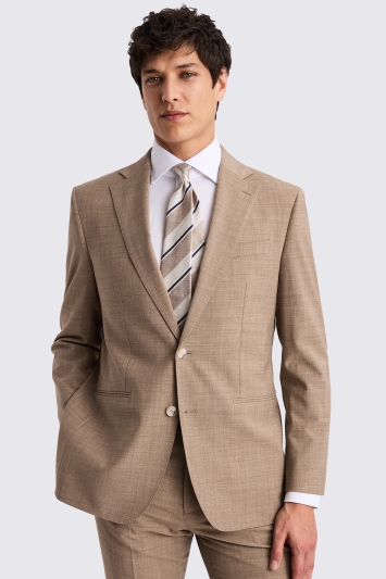 Moss Custom Made Neutral Performance Suit In Beige
