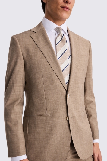 Moss Custom Made Neutral Performance Suit In Beige