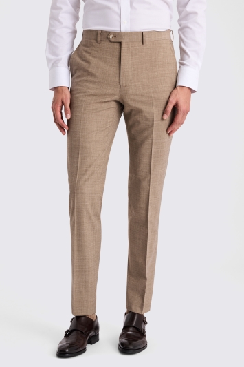 Moss Custom Made Neutral Performance Suit In Beige