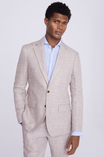 Regular Fit Oatmeal Linen Suit Jacket