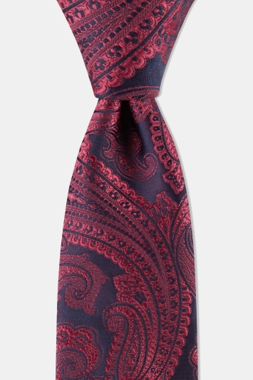 Navy & Red Paisley Tie