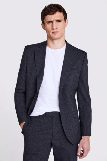 Tailored Fit Grey Check Jacket