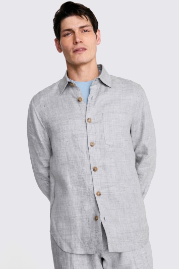 Light Grey Linen Overshirt 