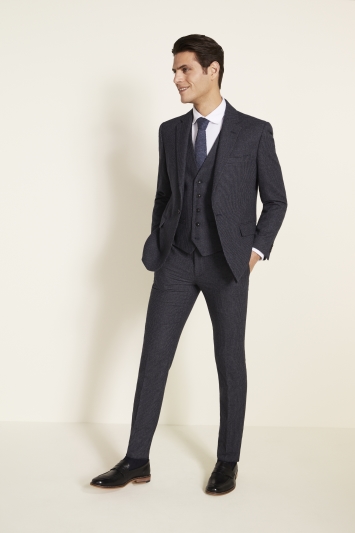 Slim Fit Navy Puppytooth Tweed Suit