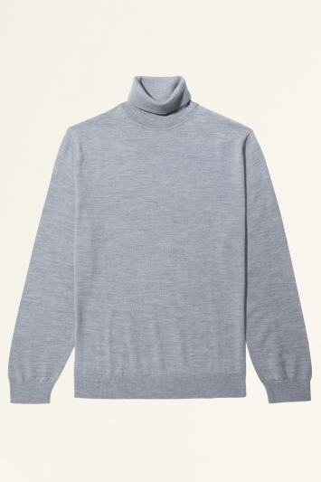 white polar neck jumper