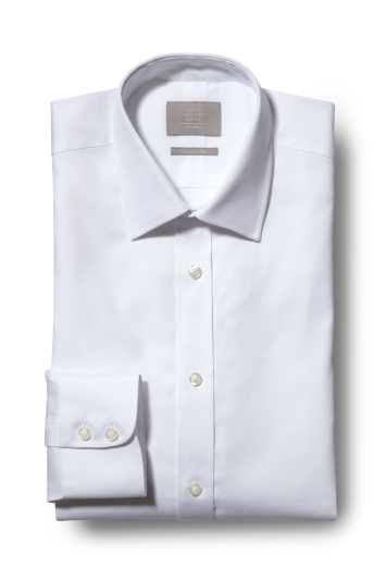 Savoy Taylors Guild Regular Fit White Single Cuff Oxford Shirt
