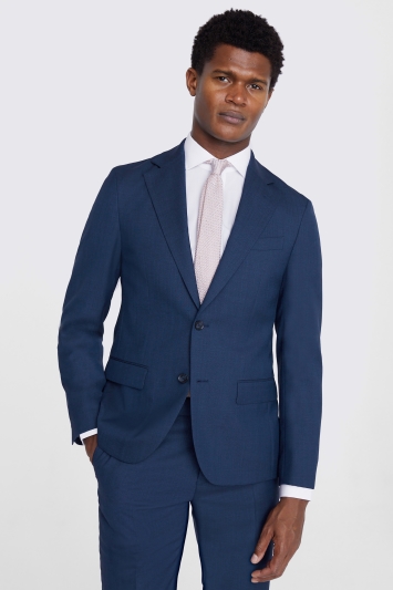 Italian Tailored Fit Blue Half Lined Suit Jacket