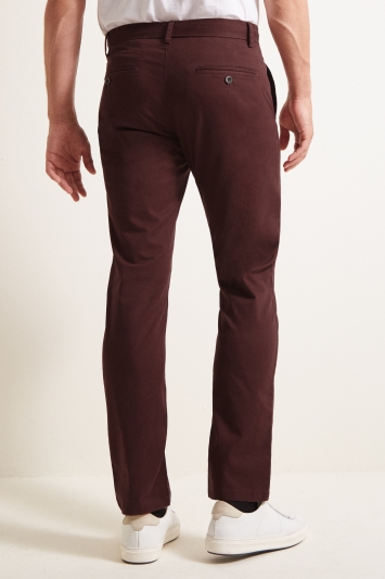 Moss 1851 Tailored Fit Wine Stretch Chino
