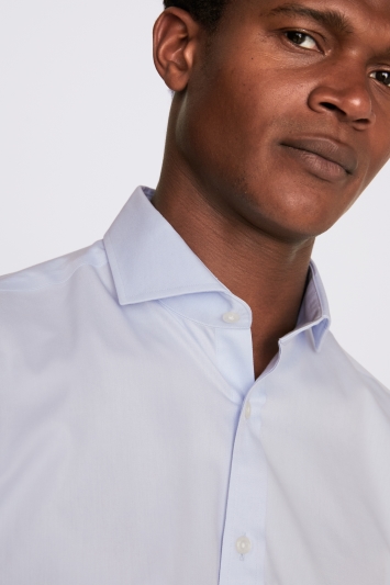 Tailored Fit Sky Double Cuff Non-Iron Twill Shirt